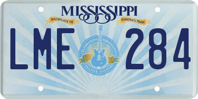 MS license plate LME284