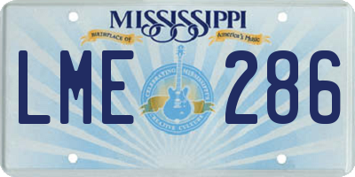 MS license plate LME286