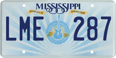 MS license plate LME287