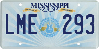 MS license plate LME293