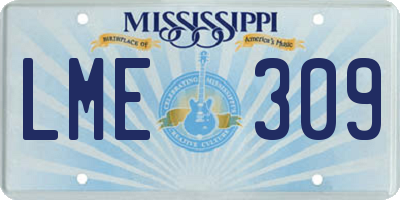 MS license plate LME309