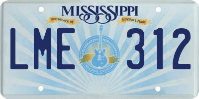 MS license plate LME312