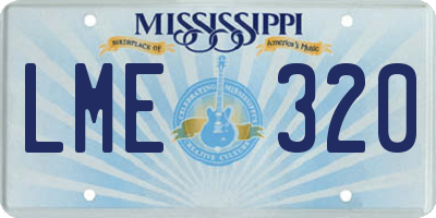 MS license plate LME320