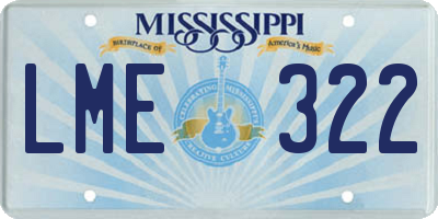 MS license plate LME322
