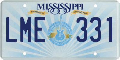 MS license plate LME331