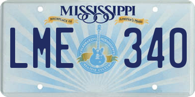 MS license plate LME340