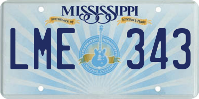 MS license plate LME343
