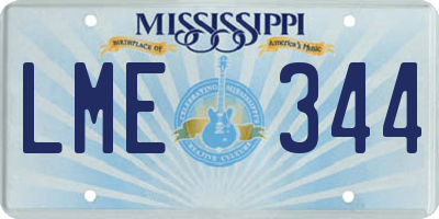 MS license plate LME344