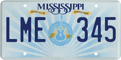MS license plate LME345