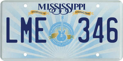MS license plate LME346
