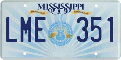 MS license plate LME351