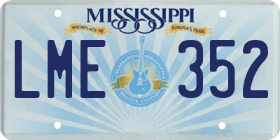 MS license plate LME352