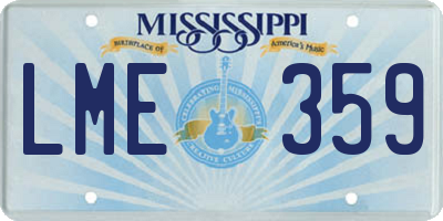 MS license plate LME359