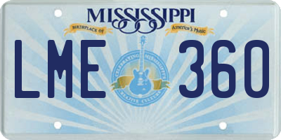 MS license plate LME360