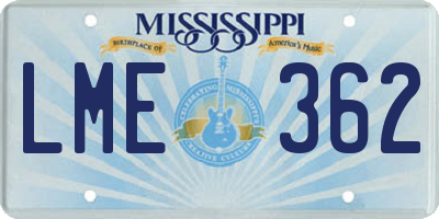 MS license plate LME362