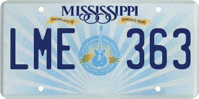 MS license plate LME363