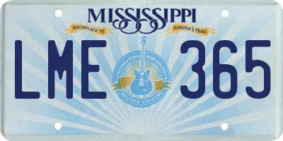 MS license plate LME365