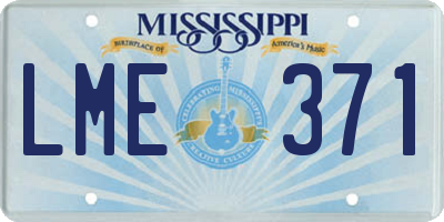 MS license plate LME371