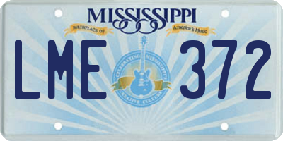 MS license plate LME372