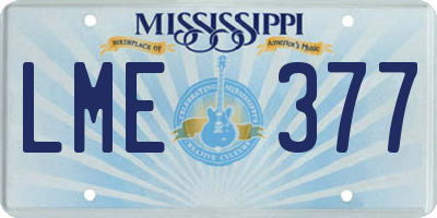 MS license plate LME377