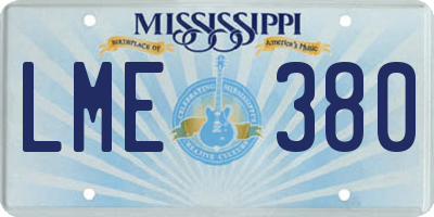 MS license plate LME380