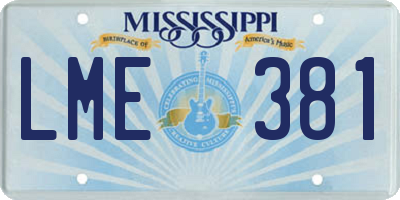 MS license plate LME381