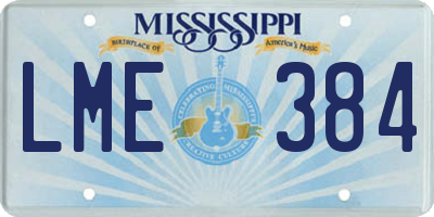 MS license plate LME384