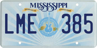MS license plate LME385