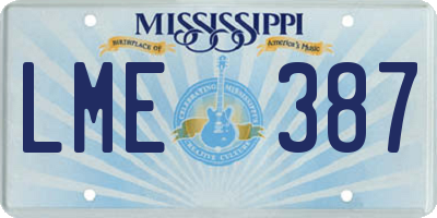 MS license plate LME387