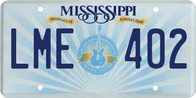 MS license plate LME402