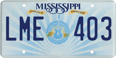 MS license plate LME403