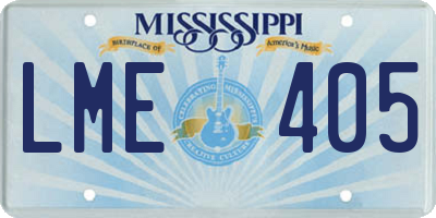 MS license plate LME405