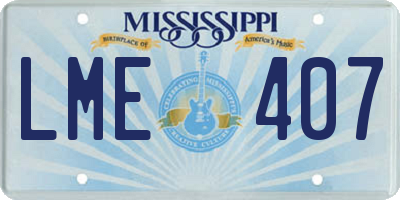 MS license plate LME407