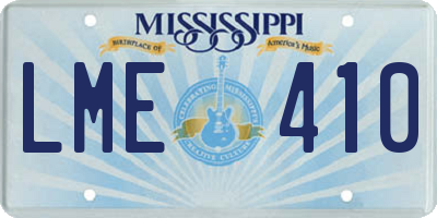 MS license plate LME410