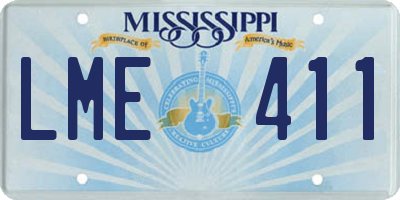 MS license plate LME411