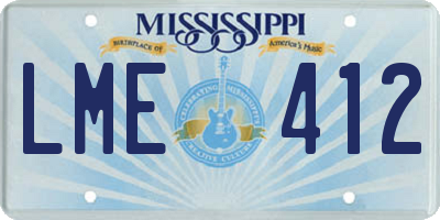 MS license plate LME412