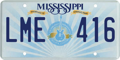 MS license plate LME416
