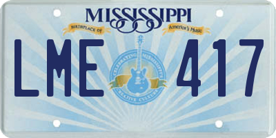 MS license plate LME417