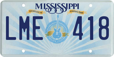 MS license plate LME418