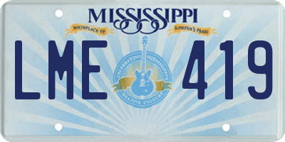 MS license plate LME419