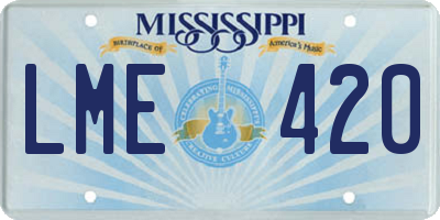 MS license plate LME420