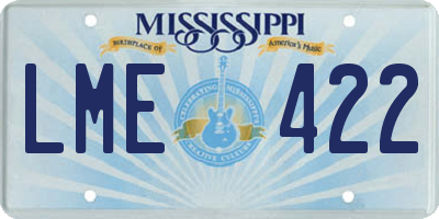 MS license plate LME422