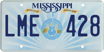 MS license plate LME428