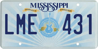 MS license plate LME431
