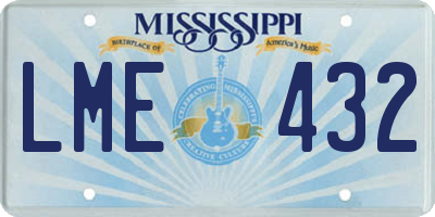MS license plate LME432