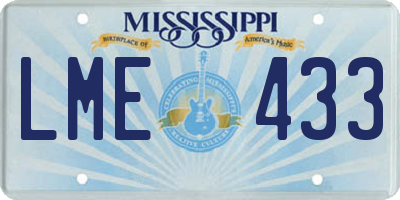 MS license plate LME433
