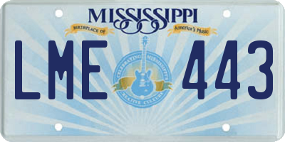 MS license plate LME443