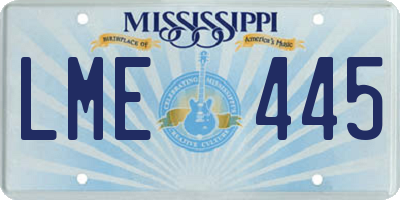 MS license plate LME445