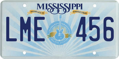 MS license plate LME456