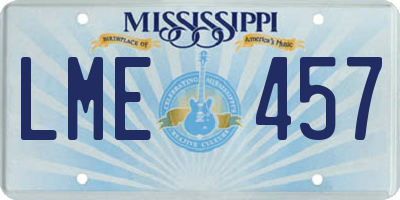 MS license plate LME457